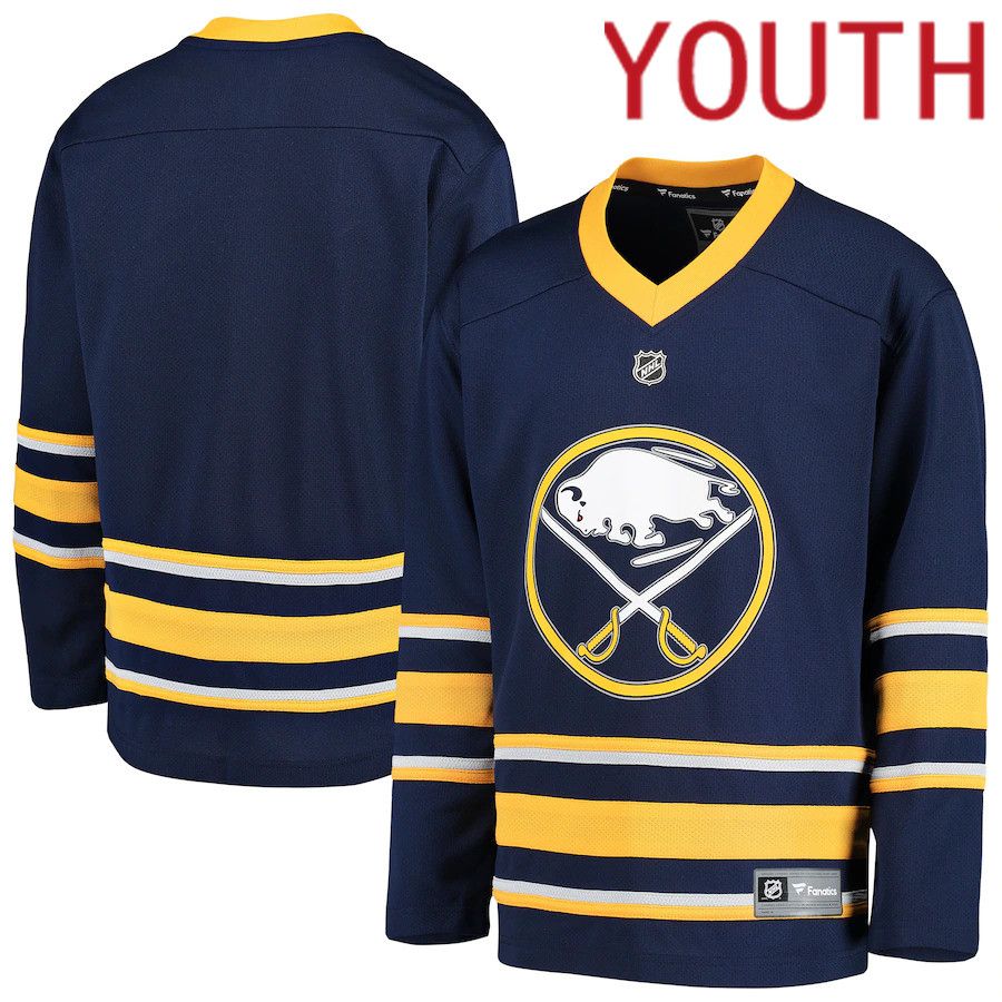Youth Buffalo Sabres Fanatics Branded Blue Home Replica Blank NHL Jersey